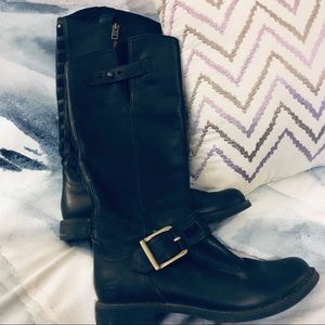 Timberland black tall leather boots